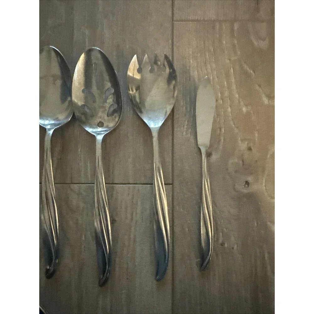 12 PCs‎ CCS2 Castle Court Stainless Swirl Long Handle Japan Serving Flatware